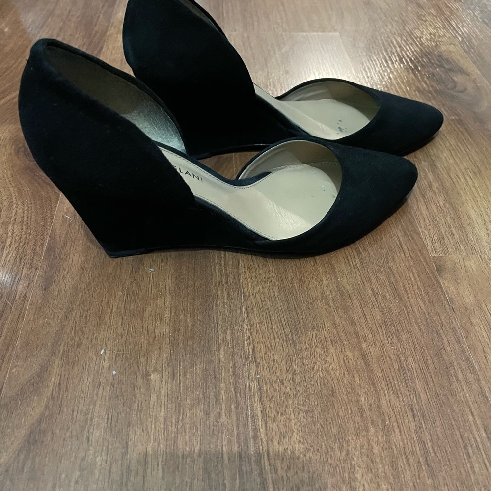 Black, suede heels